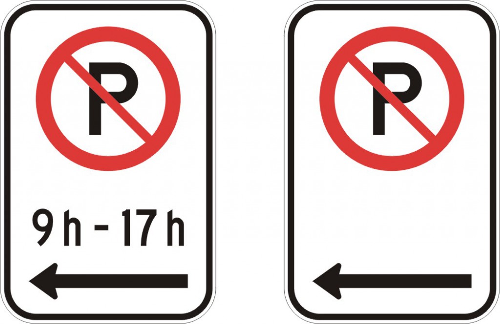 Interdiction de stationner (gauche)