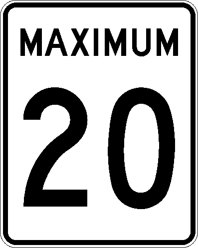 Maximum 20 km:h