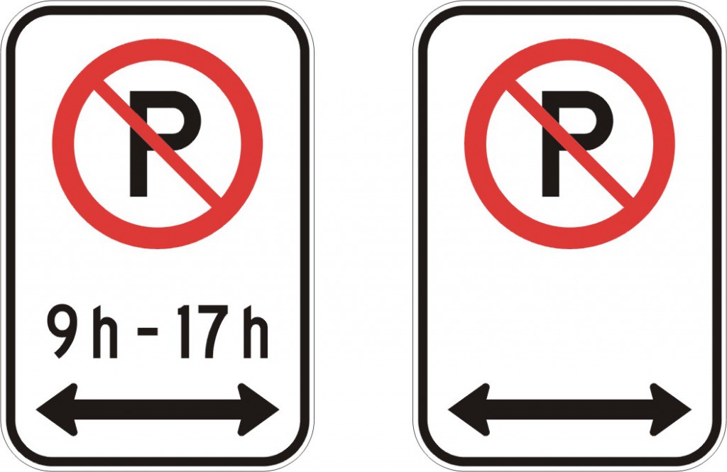Interdiction de stationner (deux côtés)