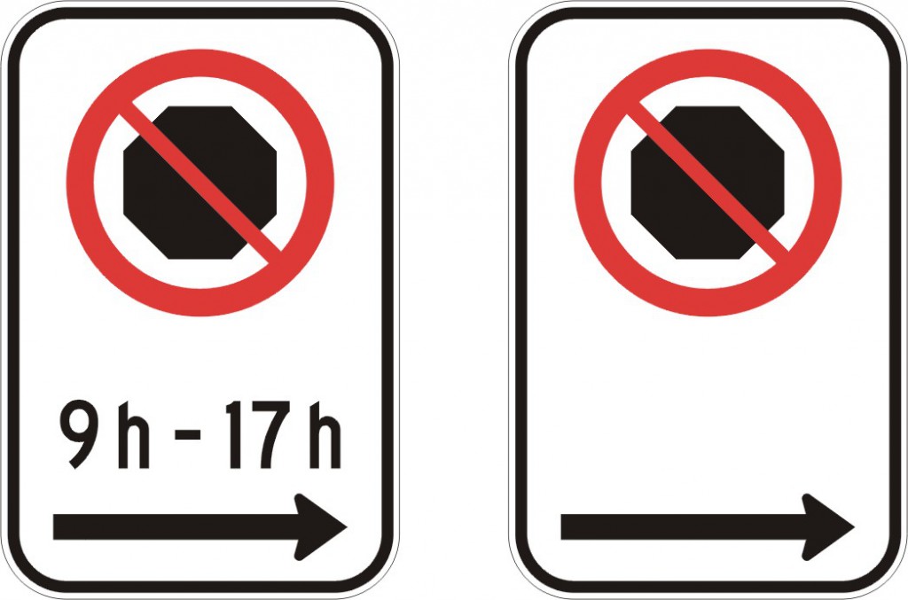 Interdiction d'arrêt (droite)