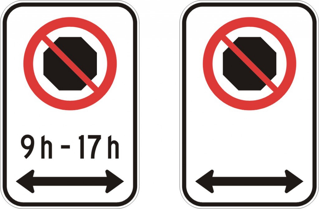 Interdiction d'arrêt (deux côtés)