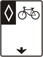 Voie réservée aux vélos (vers l'avant)