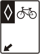 Voie réservée aux vélos (vers la gauche)